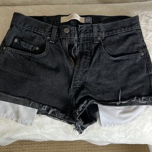 Black jean shorts